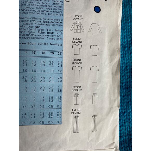 Vogue sewing pattern 2023 suit blazer skirt dress pants - Picture 6 of 6